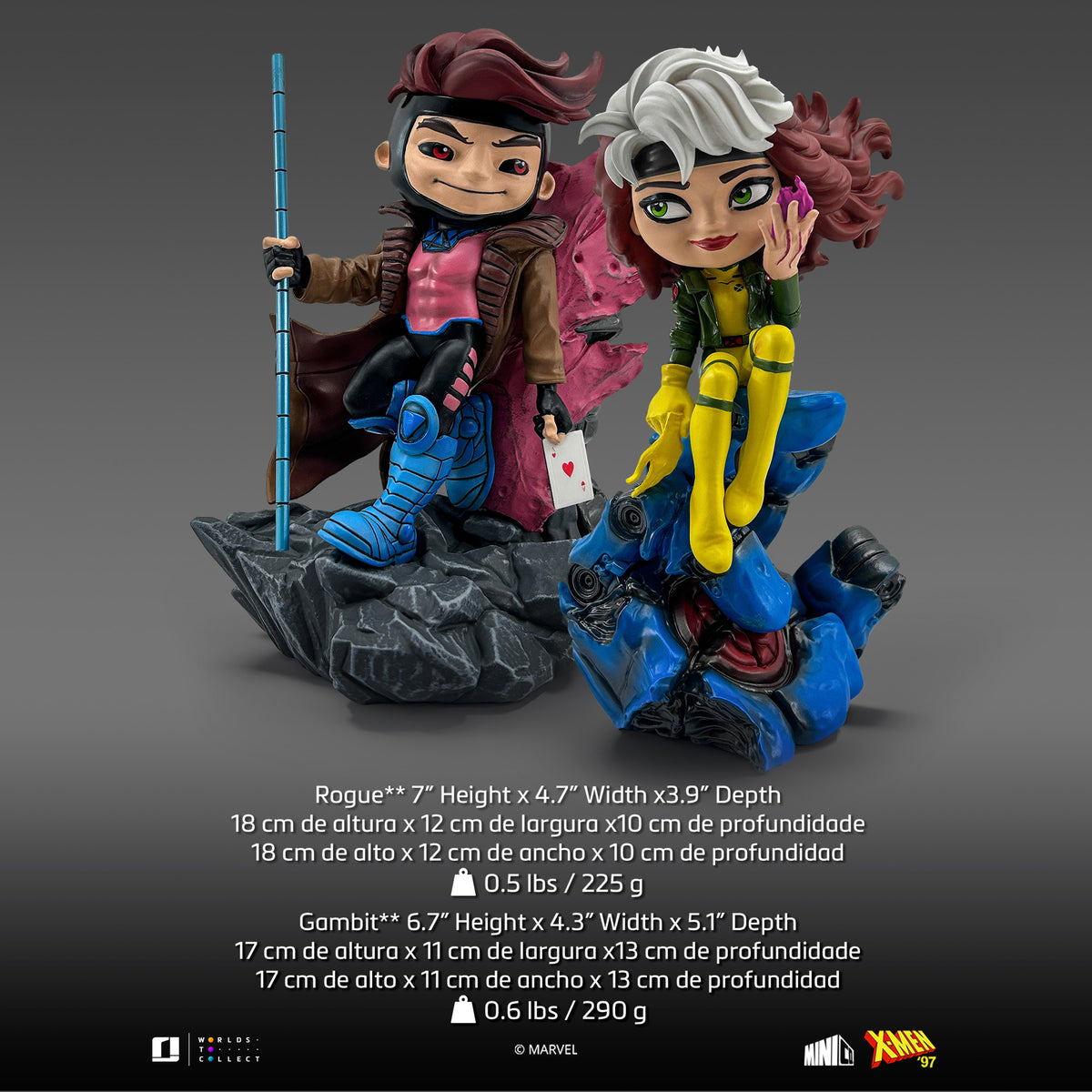 Statue Gambit & Rogue Valentine's Set: X-Men - Minico