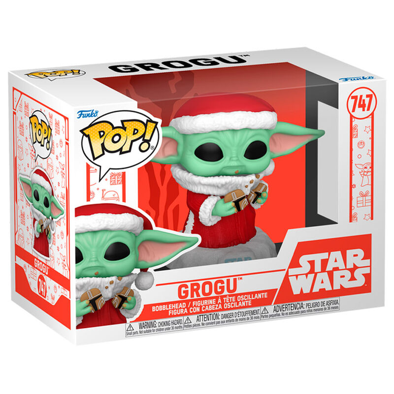 Funko Pop Figur Star Wars Grogu mit Christmas Cookie